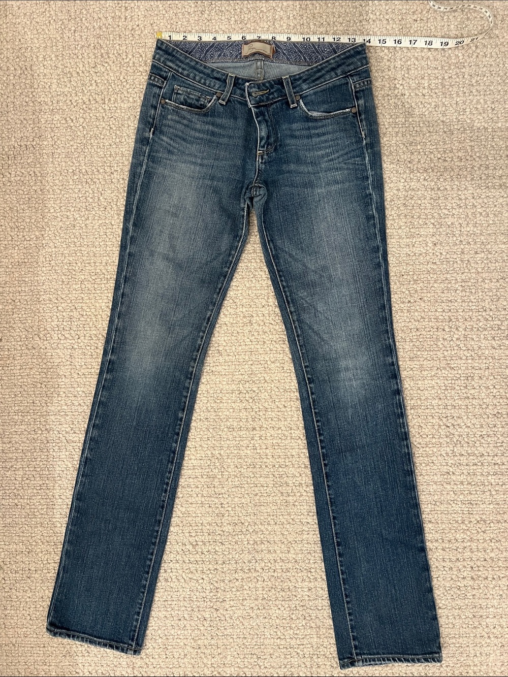 Paige Slim Straight Blue Jeans